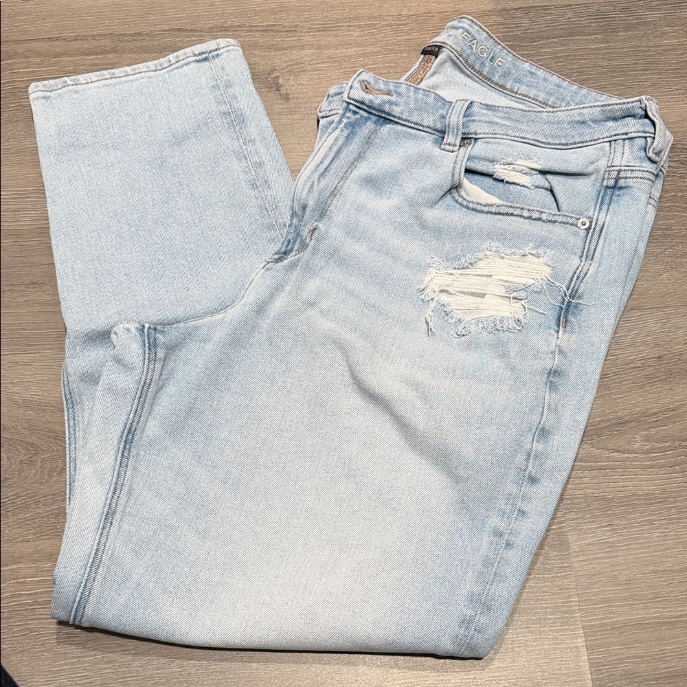 American Eagle Outfitters Light Blue Straight Leg Jeans